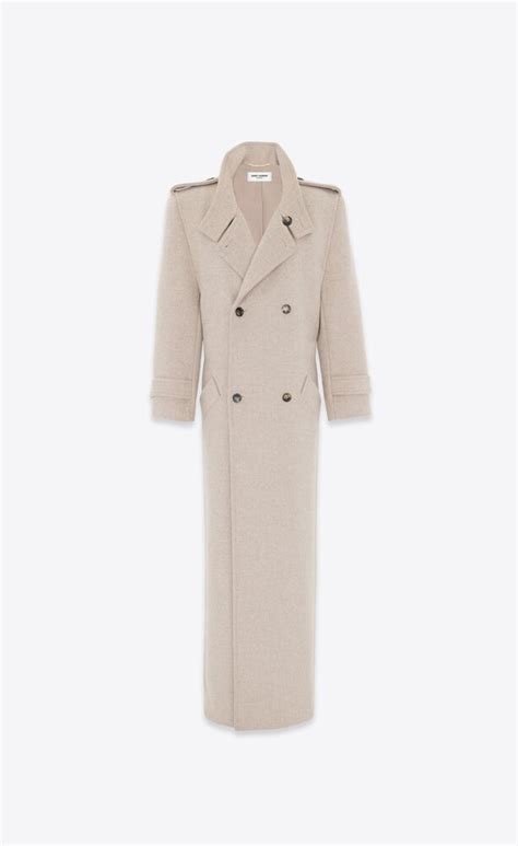 ysl 148 beige oversize|Oversized coat in wool .